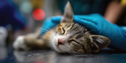 Card5 Cat being cared for on a table